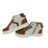 Sneaker alta in pelle e camoscio con lacci
