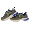 Sneaker in tessuto ed eco pelle con lacci elastici