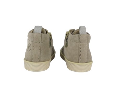 Sneaker primo passo in camoscio con lacci e zip