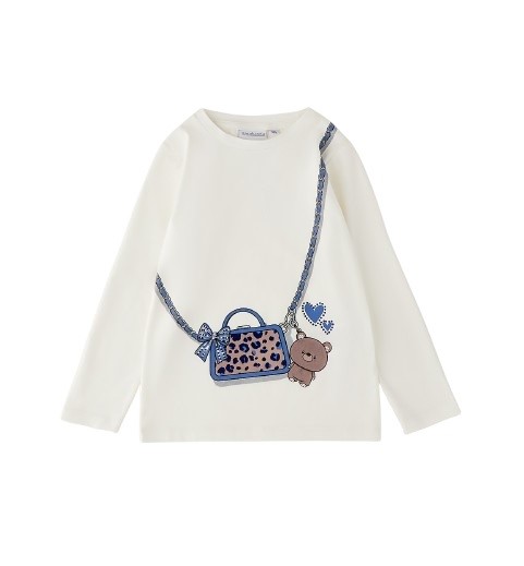 T-shirt manica lunga con stampa borsa