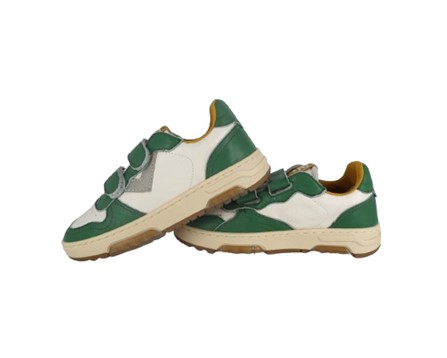 Sneaker in pelle con doppio velcro