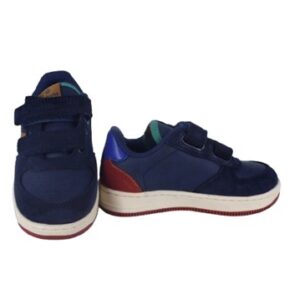 Sneaker in eco pelle e camoscio con doppio velcro