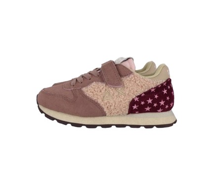 Sneaker bassa in camoscio e tessuto con velcro e lacci