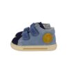 Sneaker primo passo in pelle e camoscio con doppio velcro