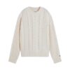 Maglione con trecce e logo sul retro
