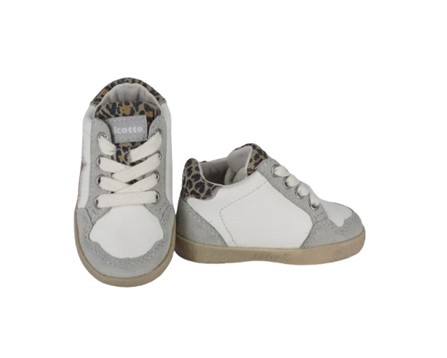 Sneaker primo passo in pelle e camoscio con lacci