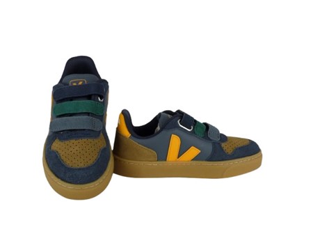 0F0356152DE20C8BE021663BFEA907FC_ Sneaker in pelle e camoscio con triplo velcro