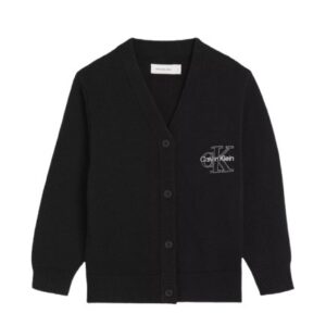 Cardigan scollo a v con logo