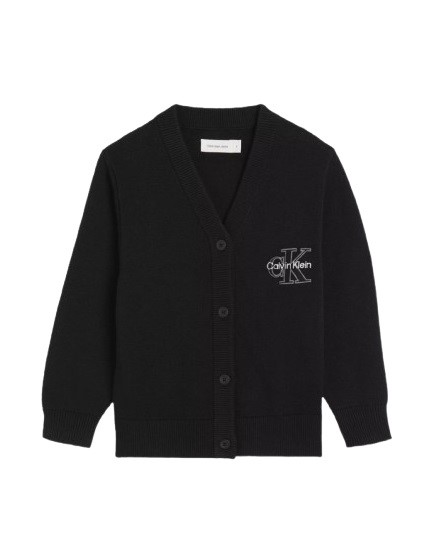 Cardigan scollo a v con logo