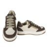Sneaker in pelle e camoscio con lacci e zip