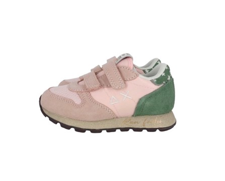 Sneaker bassa in camoscio e tessuto con doppio velcro