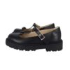 Ballerina in pelle con fiocchetto e fibbia