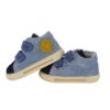 Sneaker primo passo in pelle e camoscio con doppio velcro