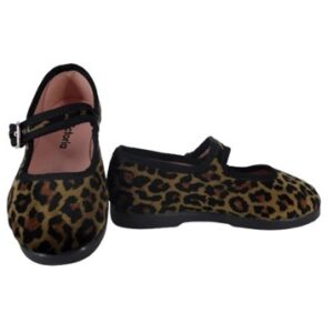 Ballerina in velluto leopardato con fibbia