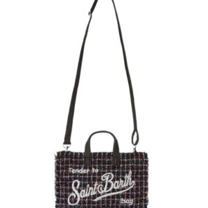 Phone bag in tweed metallizzato con tracolla