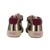 Sneaker alta in eco pelle metallizzata con velcro e lacci
