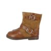 Stivaletto in pelle e camoscio con zip