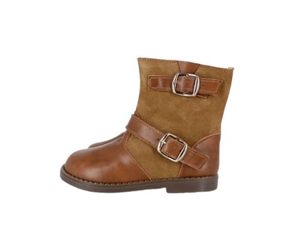 Stivaletto in pelle e camoscio con zip
