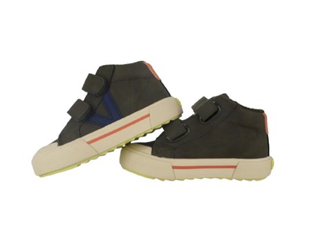Sneaker alta in eco pelle con doppio velcro