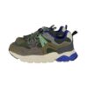 Sneaker in tessuto ed eco pelle con lacci elastici