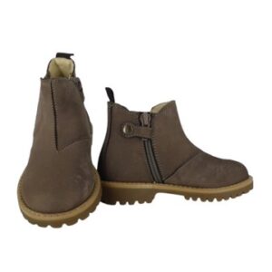 Stivaletto in camoscio con elastico laterale e zip