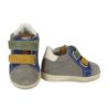 Sneaker primo passo in pelle e camoscio con doppio velcro