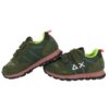 Sneaker bassa in camoscio e tessuto con doppio velcro