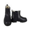 Stivale in pelle con zip e borchie