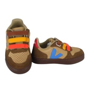 Sneaker in pelle e camoscio con triplo velcro