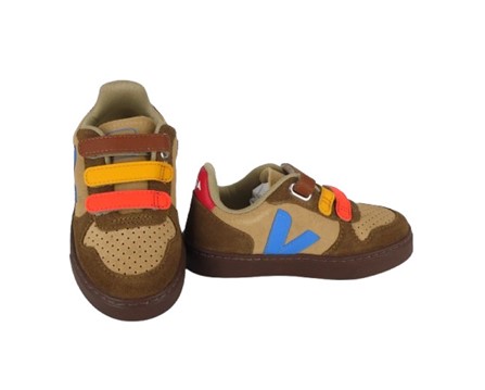 Sneaker in pelle e camoscio con triplo velcro