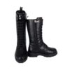 Stivale alto in  ecopelle con lacci e zip