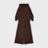 Completo in maglia felpa con cappuccio e pantalone ampio
