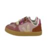 Sneaker in pelle e camoscio con triplo velcro
