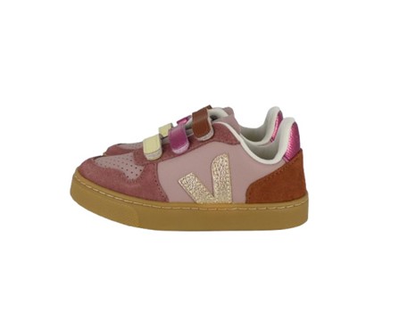 Sneaker in pelle e camoscio con triplo velcro
