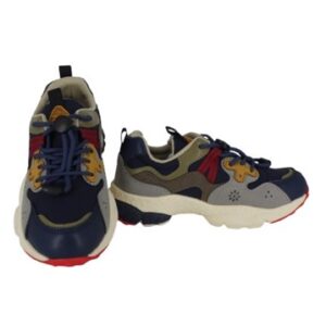 Sneaker in tessuto ed eco pelle con lacci elastici