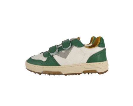 Sneaker in pelle con doppio velcro