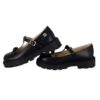 Ballerina in pelle con fiocchetto e fibbia