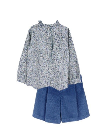331DA8BC1B0B88694C352A3B396E0BED_ Completo camicia fantasia floreale con gonna in velluto