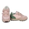 Sneaker bassa in camoscio e tessuto con doppio velcro
