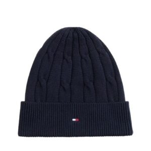 Cappello con trecce risvolto e logo
