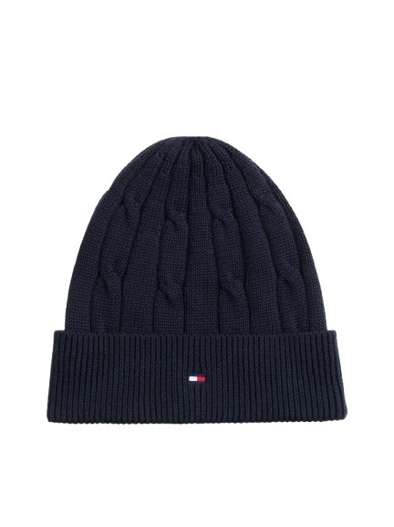 Cappello con trecce risvolto e logo