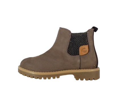 Stivaletto in camoscio con elastico laterale e zip