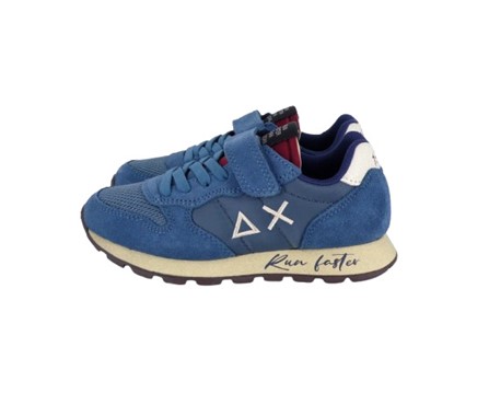 Sneaker bassa in camoscio e tessuto con velcro e lacci