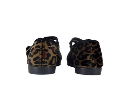 Ballerina in velluto leopardato con fibbia