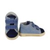 Sneaker primo passo in pelle e camoscio con doppio velcro
