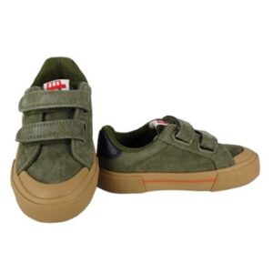 Sneaker in camoscio con doppio velcro