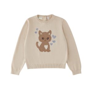 Maglione in cotone con gattino