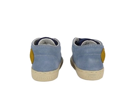 Sneaker primo passo in pelle e camoscio con doppio velcro