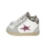 Sneaker primo passo in pelle e camoscio con lacci