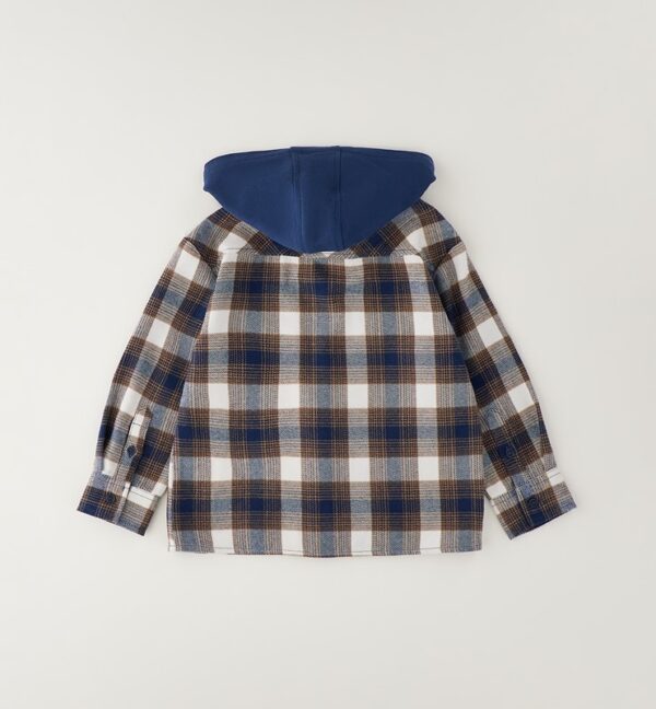 Camicia a quadri con cappuccio staccabile